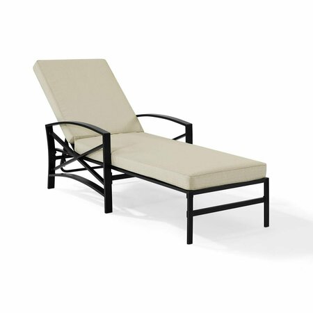 KD APARADOR Kaplan Chaise Lounge Chair in Bronze with Oatmeal Cushion - 81.1 x 28 x 38 in. KD2613679